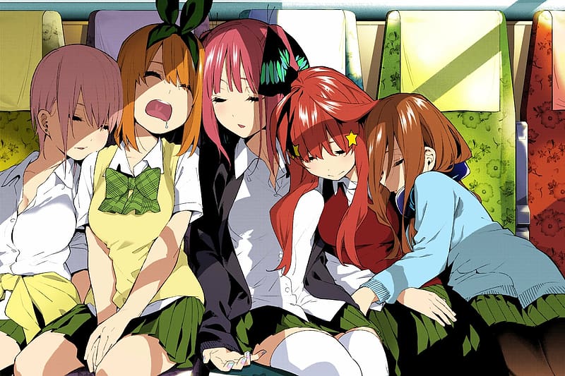 Anime, Itsuki Nakano, The Quintessential Quintuplets, Nino Nakano, Yotsuba Nakano, Miku Nakano, Ichika Nakano, HD wallpaper