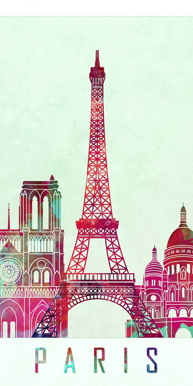 Paris, eiffel tower, france, pink, white, HD phone wallpaper
