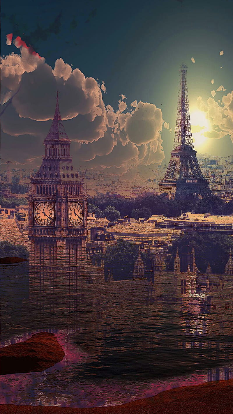 London, autumn, beauty, good, good morning, halloween, morning, night, paris, russia, tower, HD phone wallpaper