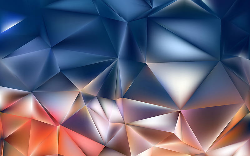 triangles, polygons geometric shapes, geometry, colorful background, HD wallpaper