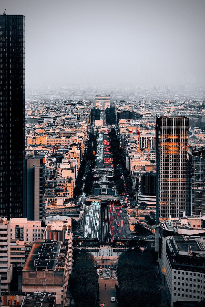 city, buildings, aerial view, architecture, paris, france, HD phone wallpaper
