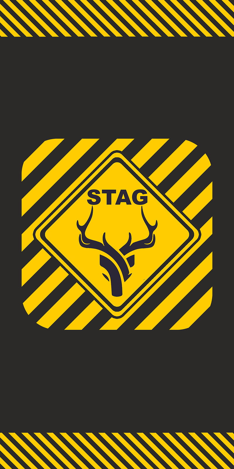 Stag sign cross, animal, animal sign, cross walk, desenho, nature, stag os, traffic, yellow line, HD phone wallpaper