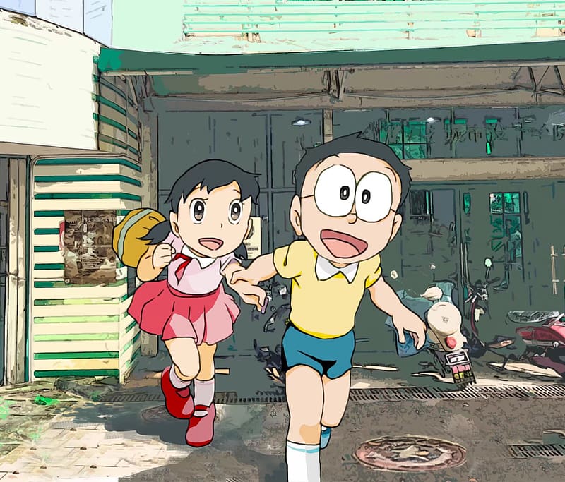 Anime, Doraemon, Shizuka Minamoto, Nobita Nobi, HD wallpaper
