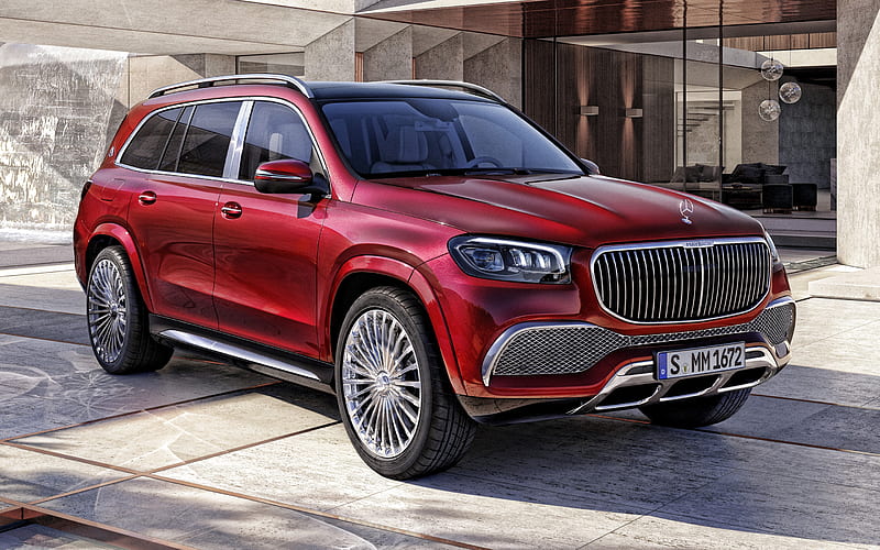 Mercedes-Maybach GLS 600, 2020, exterior, front view, luxury SUV, new red GLS 600, German cars, Mercedes, HD wallpaper