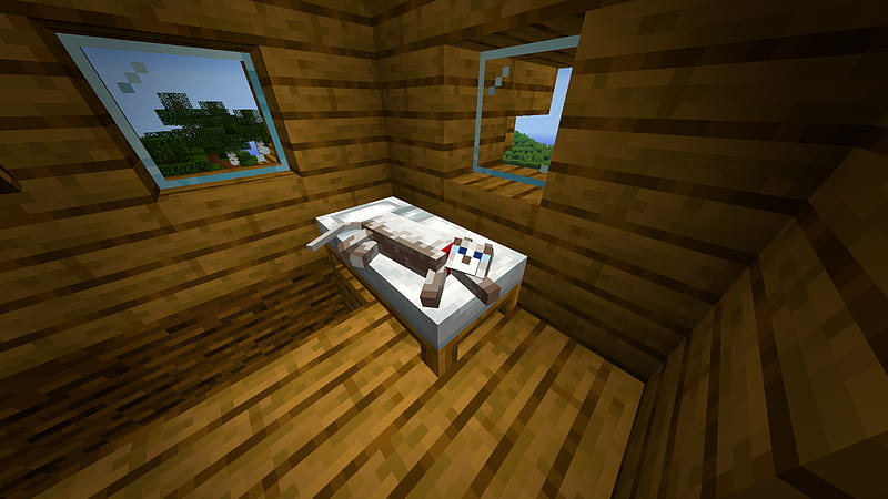 Minecraft gato en la cama, lindo, mañana, Fondo de pantalla HD | Peakpx