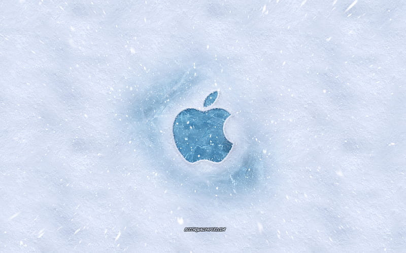 Apple logo, winter concepts, snow texture, snow background, Apple emblem,  winter art, HD wallpaper | Peakpx