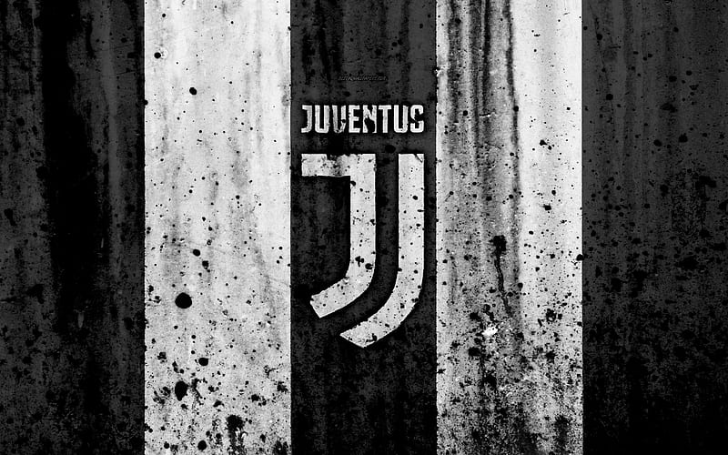 FC Juventus logo, Serie A, Juve, stone texture, Juventus, grunge, soccer, football club, Juventus FC, HD wallpaper