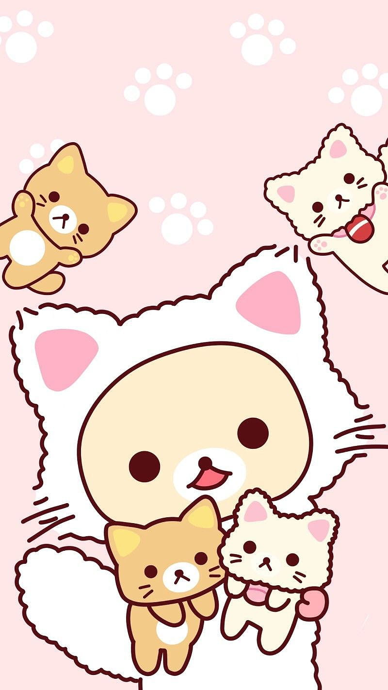 Cute uwu, cat, kawaii, kitty, love, HD phone wallpaper