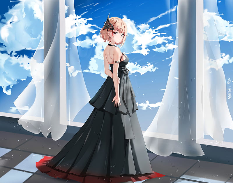 Anime, Azur Lane, Black Dress, Blonde, Girl, Roon (Azur Lane), HD wallpaper