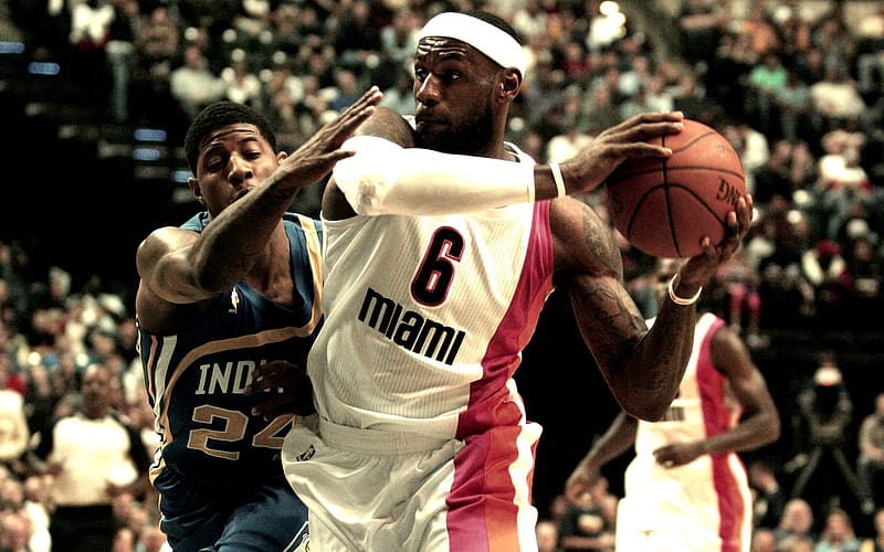 Sports, Basketball, Miami Heat, Lebron James, Paul George, HD wallpaper