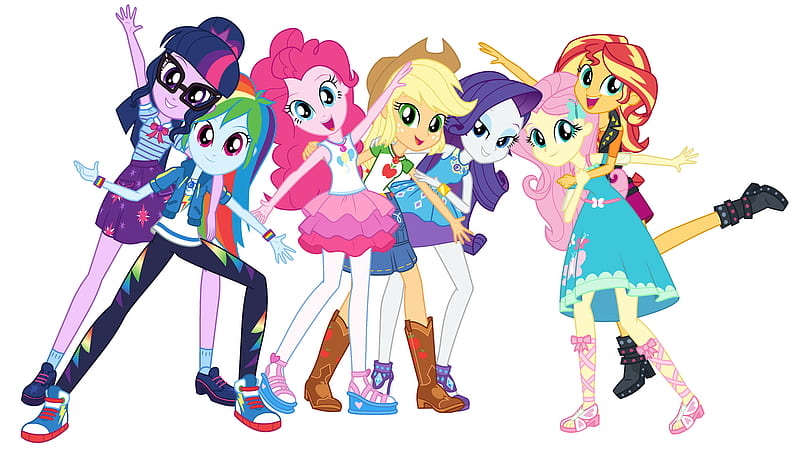 My Little Pony, My Little Pony: Equestria Girls, Sci-Twi (My Little Pony) , Sunset Shimmer , Rarity (My Little Pony) , Pinkie Pie , Applejack (My Little Pony) , Rainbow Dash , Fluttershy (My Little Pony), HD wallpaper