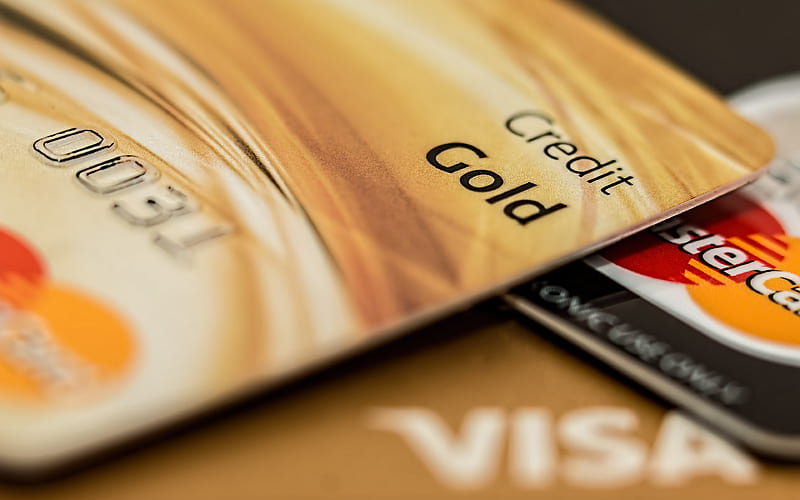 credit cards VISA, bank, close-up, money, HD wallpaper