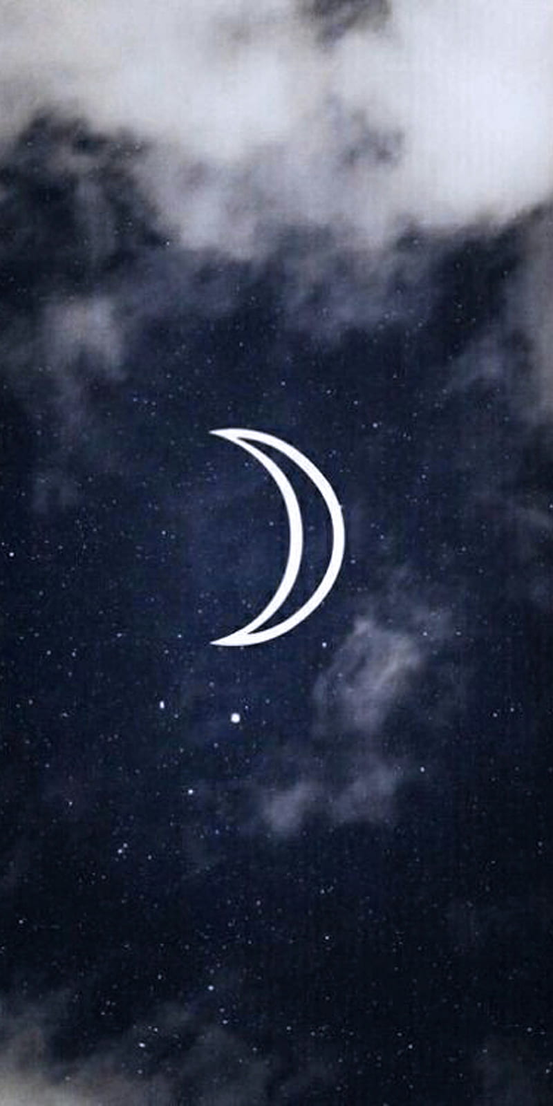 Moon, art, clouds, dar, night, sky, HD phone wallpaper