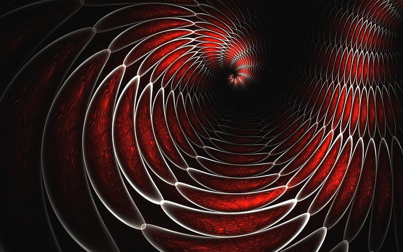 Learn to Bend, dark red, spiral, bend, fractal, abstract, HD wallpaper