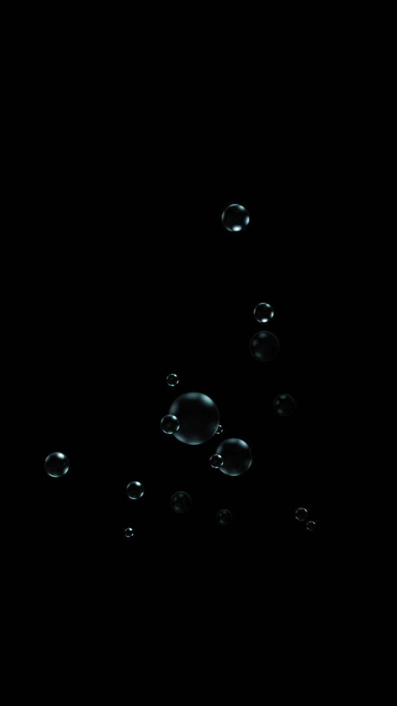 Bubble Blues, black, blue, bubbles, dark, desenho, oled, simple, soap, HD phone wallpaper