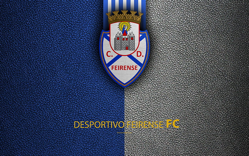 Desportivo Feirense FC leather texture, Liga NOS, Primeira Liga, emblem, logo, Santa Maria da Feira, Portugal, football, Portugal Football Championships, HD wallpaper