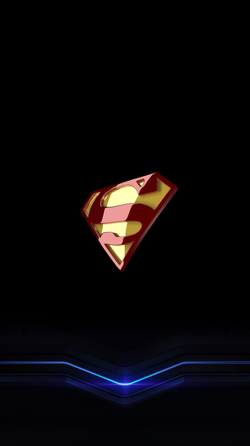 Superman Logo Neon, HD phone wallpaper