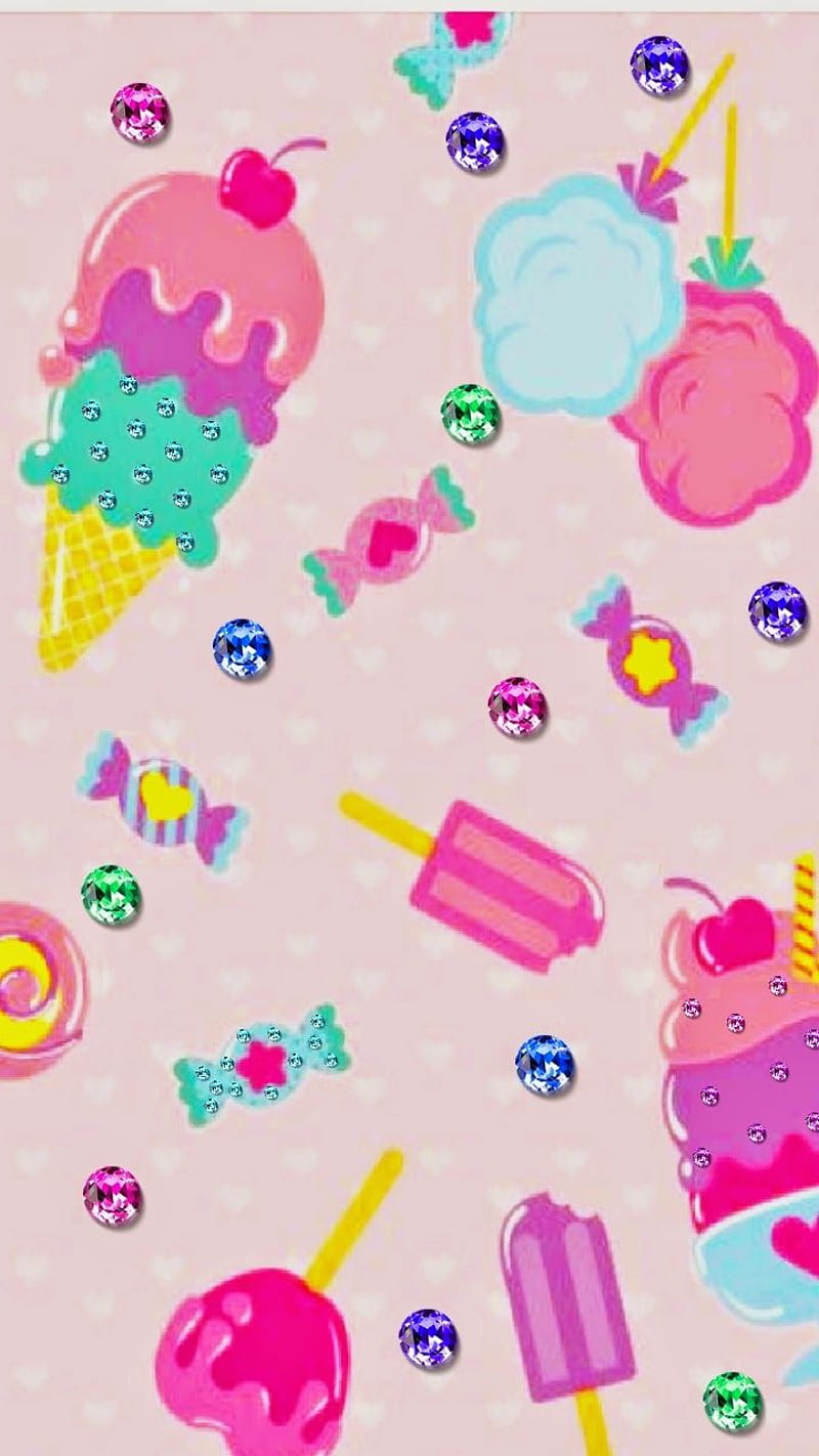 desserts, girly, icecream, lollies, pink, sweets, HD phone wallpaper