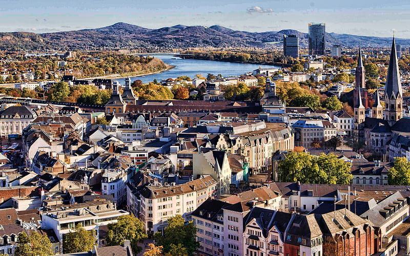 Bonn skyline cityscapes, summer, german cities, Europe, Germany, Cities of Germany, Bonn Germany, cityscapes, HD wallpaper