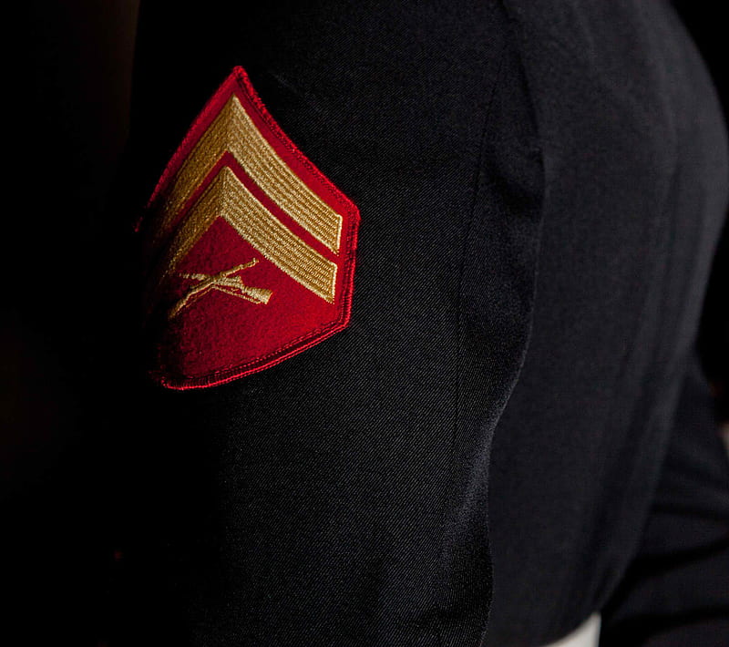 Dress Blues, gold, marines, military, rank, red, uniform, HD wallpaper