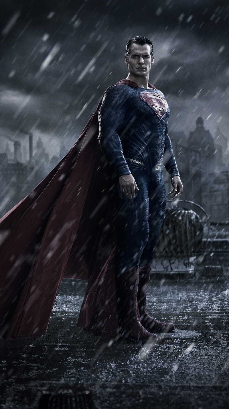 batman v superman, dark knight, justice, man of steel, rain, guerra, HD phone wallpaper