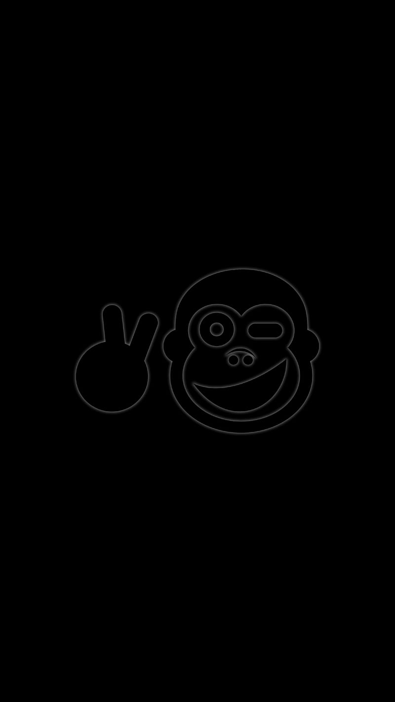 Peace Monkey, 929, amoled, ape, black, minimal, minimalist, minimalistic, simple, HD phone wallpaper