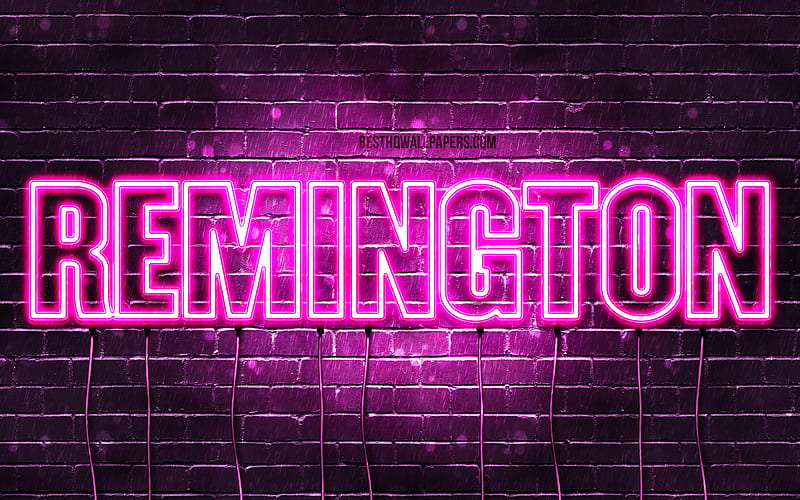 Remington with names, female names, Remington name, purple neon lights, horizontal text, with Remington name, HD wallpaper