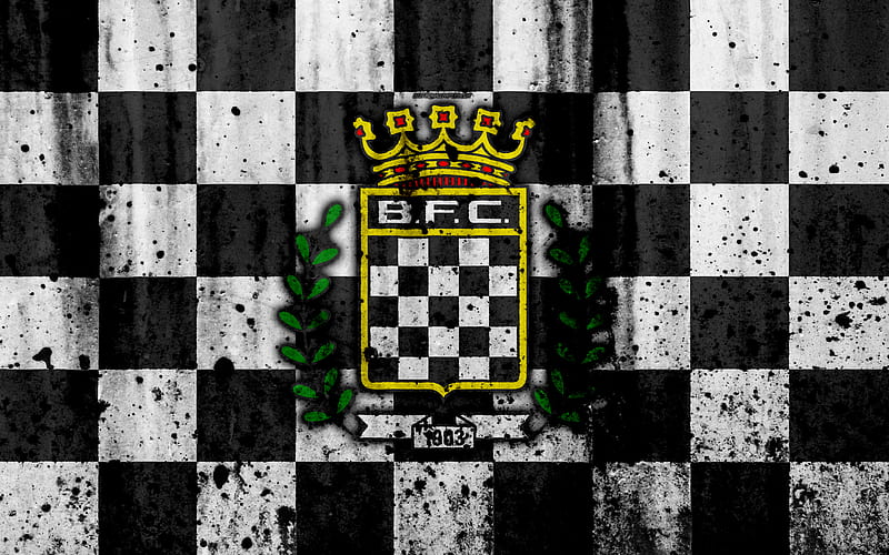 FC Boavista grunge, Primeira Liga, soccer, art, Portugal, Boavista, football club, stone texture, Boavista FC, HD wallpaper