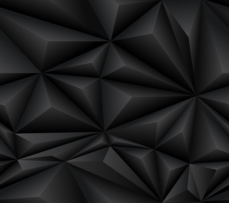 Black Polygons, 3 d, abstract, background, black, desenho, modern, polygons, HD wallpaper