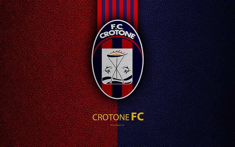 Crotone FC Italian football club, Serie A, emblem, Crotone logo, leather texture, Crotone, Italy, Italian Football Championships, HD wallpaper