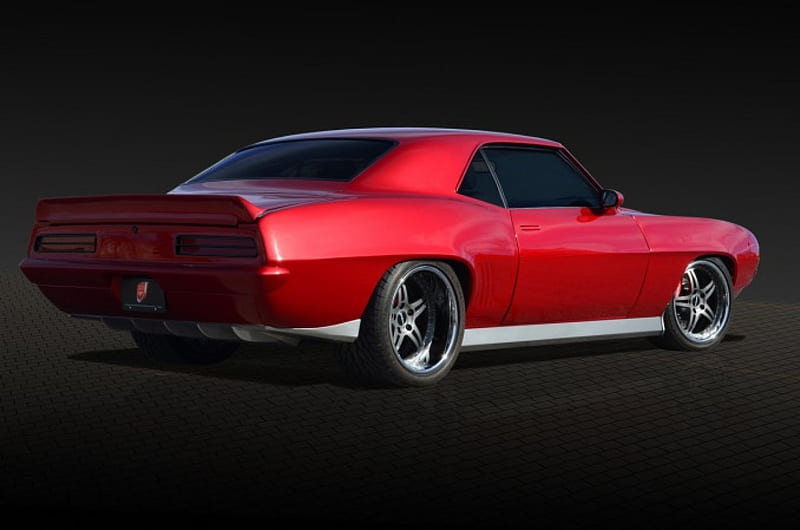 1969-Chevrolet-Camaro-SS-RS, Classic, Red, GM, Pro Mod, HD wallpaper