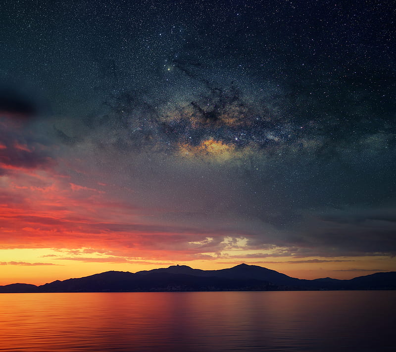 Island Sunset, island, space, HD wallpaper