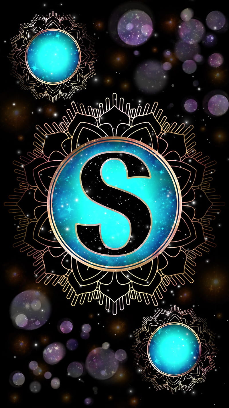 Magick Mandala S, galaxy, glow, initial s, letter, magic, magick, mandala, occult, orb, power, HD phone wallpaper