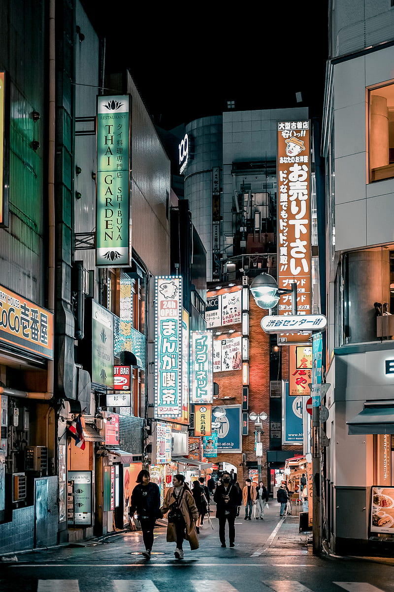 Somewhere in Tokyo, japan, light, night, HD phone wallpaper