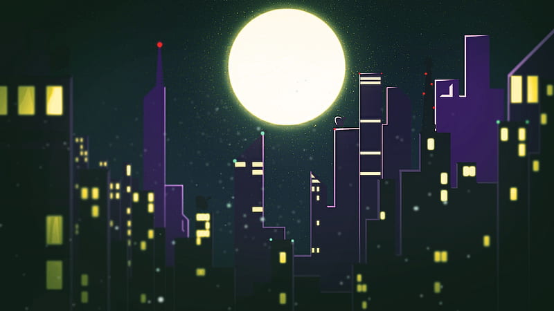 Artistic Cityscape Falling Night, HD wallpaper