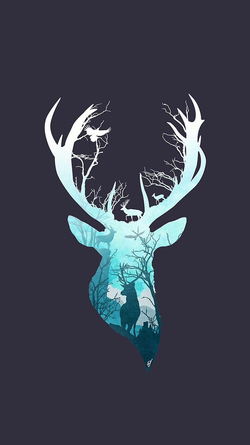 Blue Deer, terrestrial animal, electric blue, ❤, HD phone wallpaper