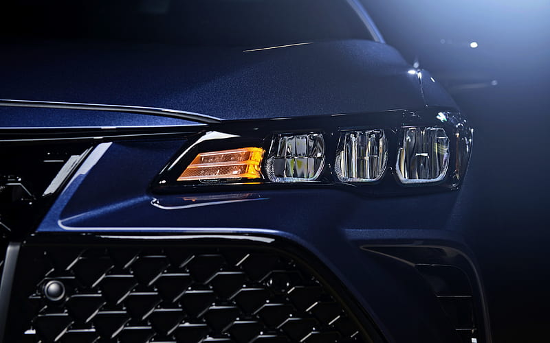 Toyota Avalon, 2018, front view, headlight, exterior, new blue Avalon, Japanese cars, Toyota, HD wallpaper