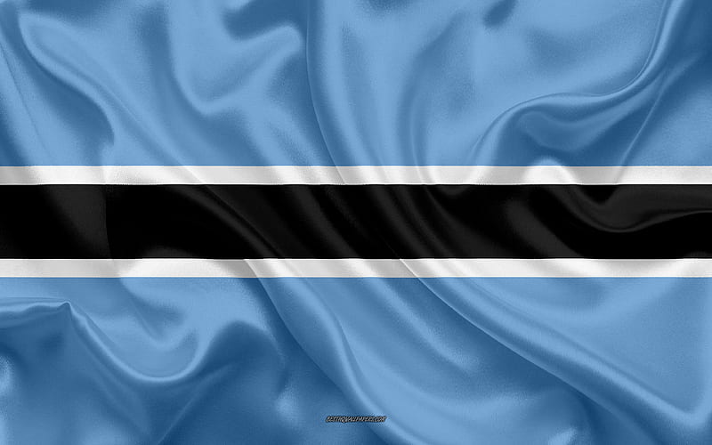 Flag of Botswana silk texture, Botswana flag, national symbol, silk flag, Botswana, Africa, flags of African countries, HD wallpaper