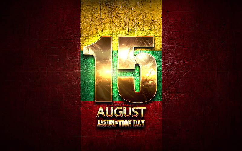 Assumption Day, August 15, golden signs, Lithuanian national holidays, Lithuania Public Holidays, Lithuania, Europe, HD wallpaper