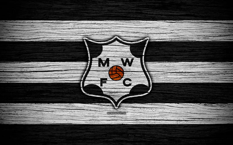 Montevideo Wanderers FC, logo, Uruguayan Primera Division, emblem, wooden texture, Uruguay, CA Montevideo Wanderers, football, soccer, FC Montevideo Wanderers, HD wallpaper