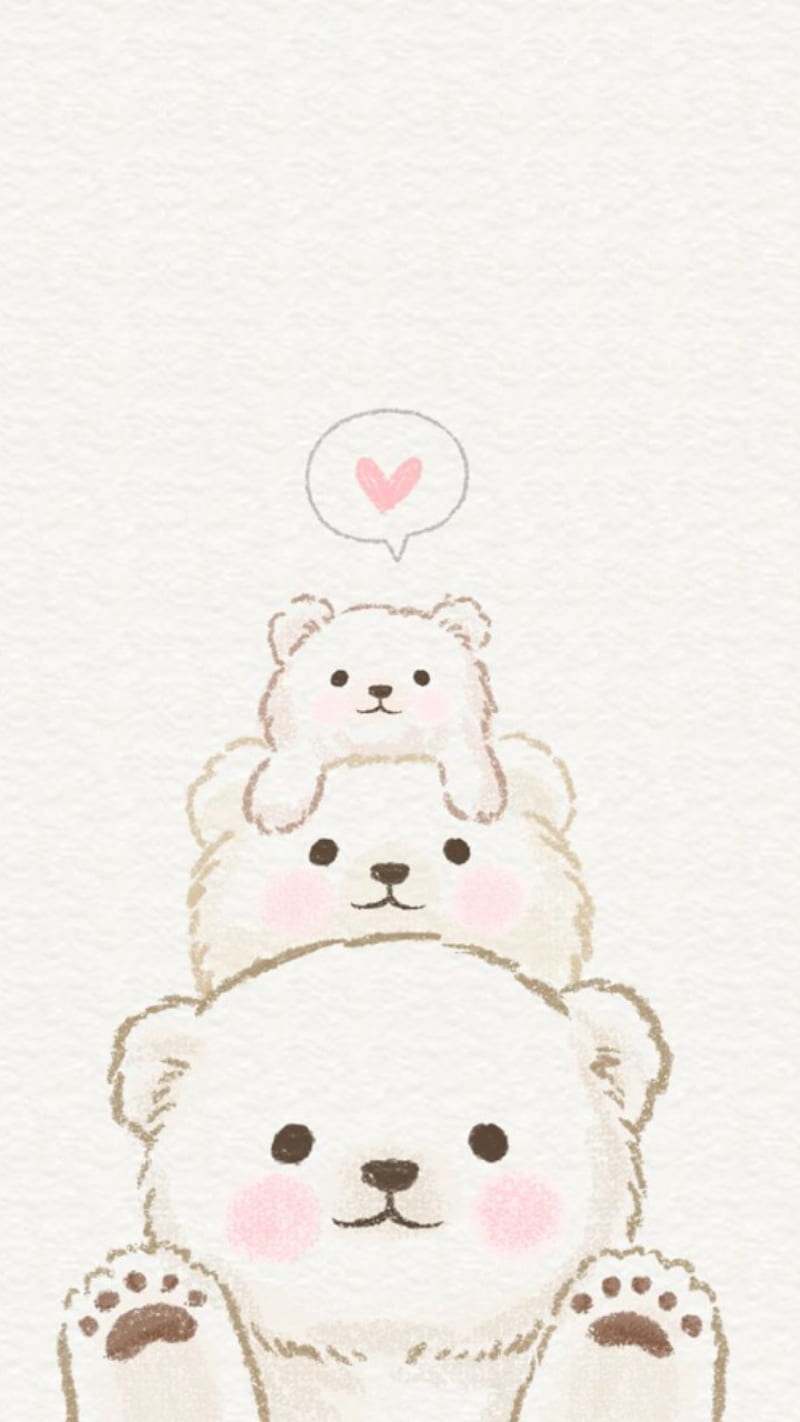 Cute bear, bears, polar bear, polar bears, HD phone wallpaper