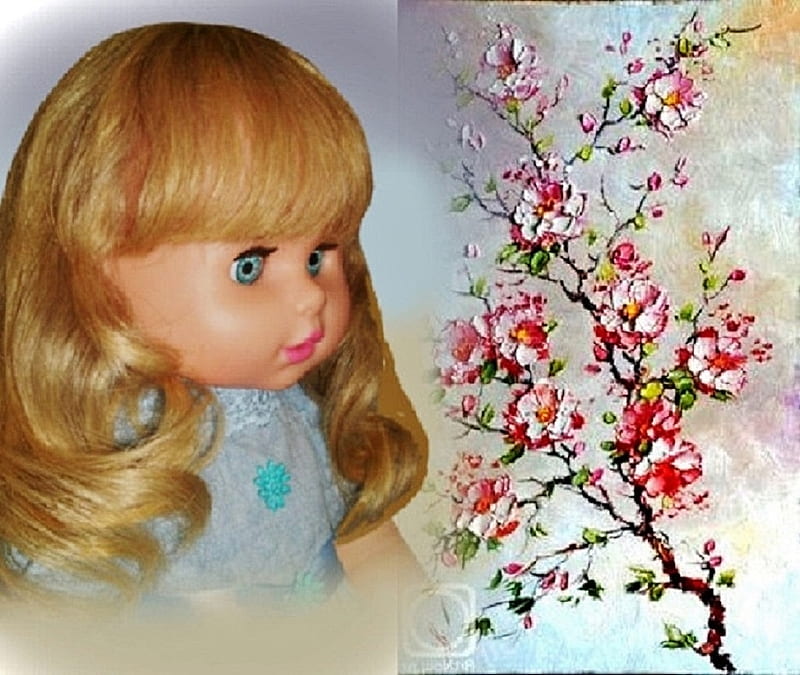 HEIDI DOLL - TERNURA, cute, lovely, girl, people, flowers, nature, grapy, landscape, HD wallpaper