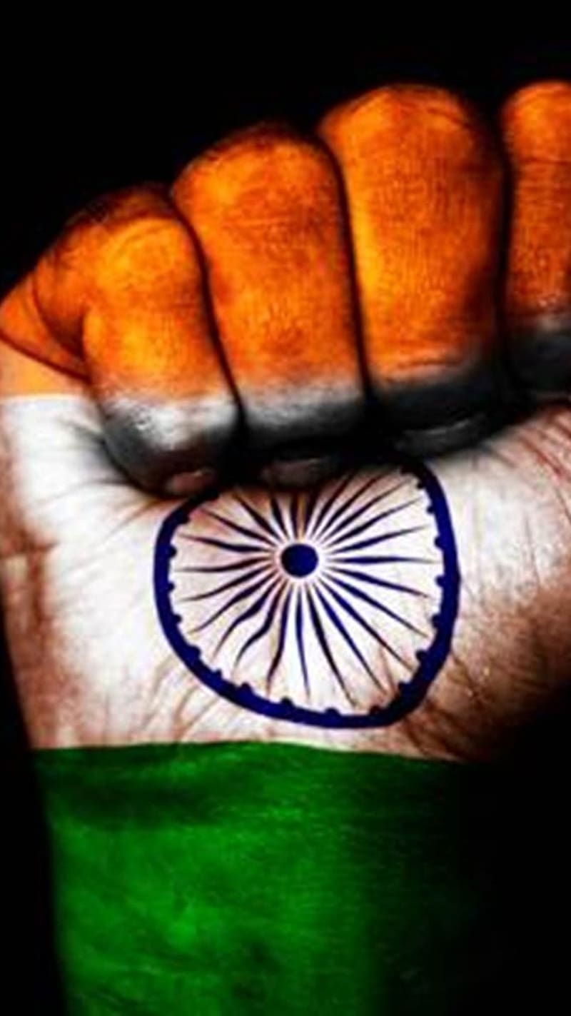 Indian Flag Painted In Hand With Dark Effects, indian flag , national flag, indian flag, tiranga, indian flag painted in hand, india, HD phone wallpaper