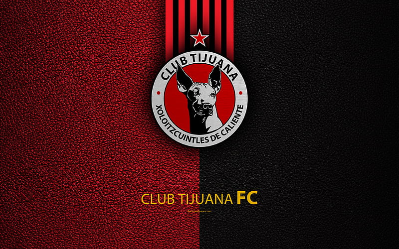 Club Tijuana leather texture, logo, Mexican football club, red black lines,  Liga MX, HD wallpaper | Peakpx