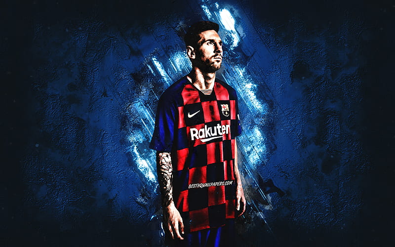 Lionel Messi, portrait, FC Barcelona, blue creative background, uniform  Barcelona 2020, HD wallpaper | Peakpx