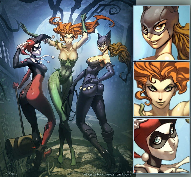 Sirens, Batman, DC Comics, Harley Quinn, Comics, Superheroes, Catwoman, Poison Ivy, HD wallpaper