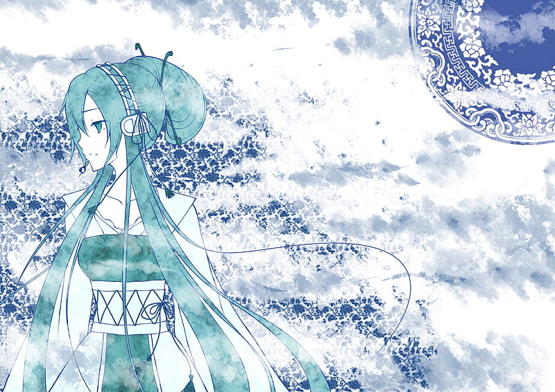 miku in kimono, miku, pretty, kimono, light blue, HD wallpaper miku in kimono, miku, pretty, kimono, light blue, HD wallpaper