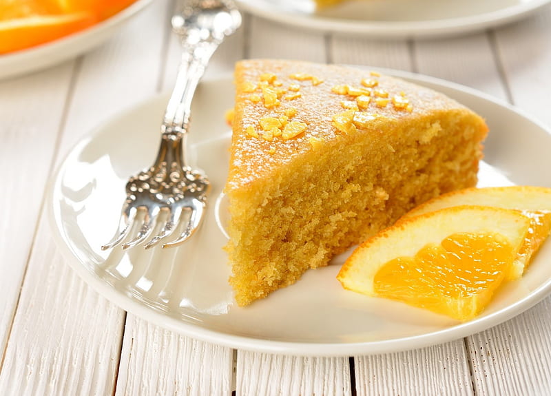*** Orange cake ***, cake, food, orange, fresh, dessert, HD wallpaper