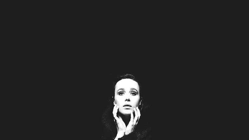 Ellen Page Monochrome, ellen-page, celebrities, girls, monochrome, black-and-white, HD wallpaper