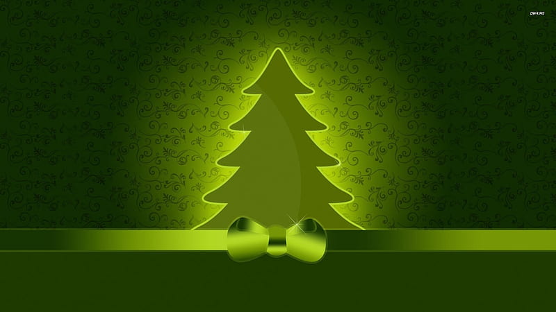 Green Glowing Christmas Tree, Christmas, Tree, Green, Glowing, HD